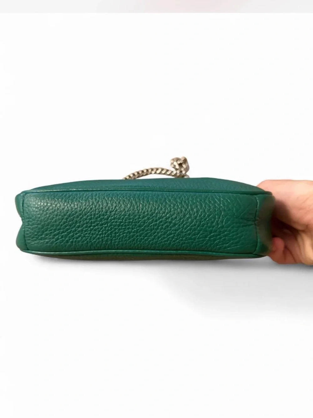 Green Pebble Leather Coach Nolita 19 wristlet (Style C8303)